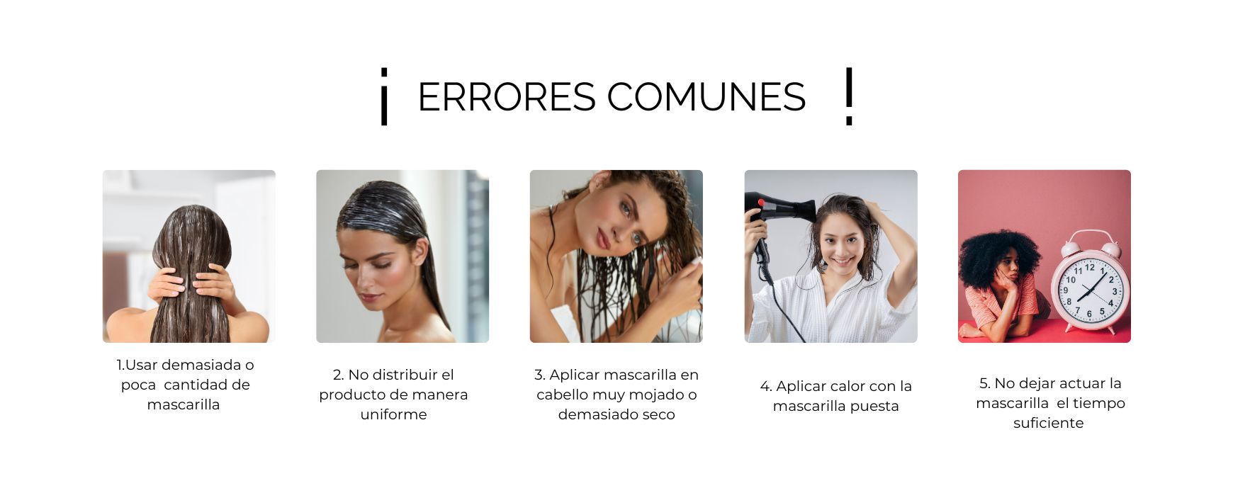 errores comunes al utilizar la mascarilla y el acondicionador